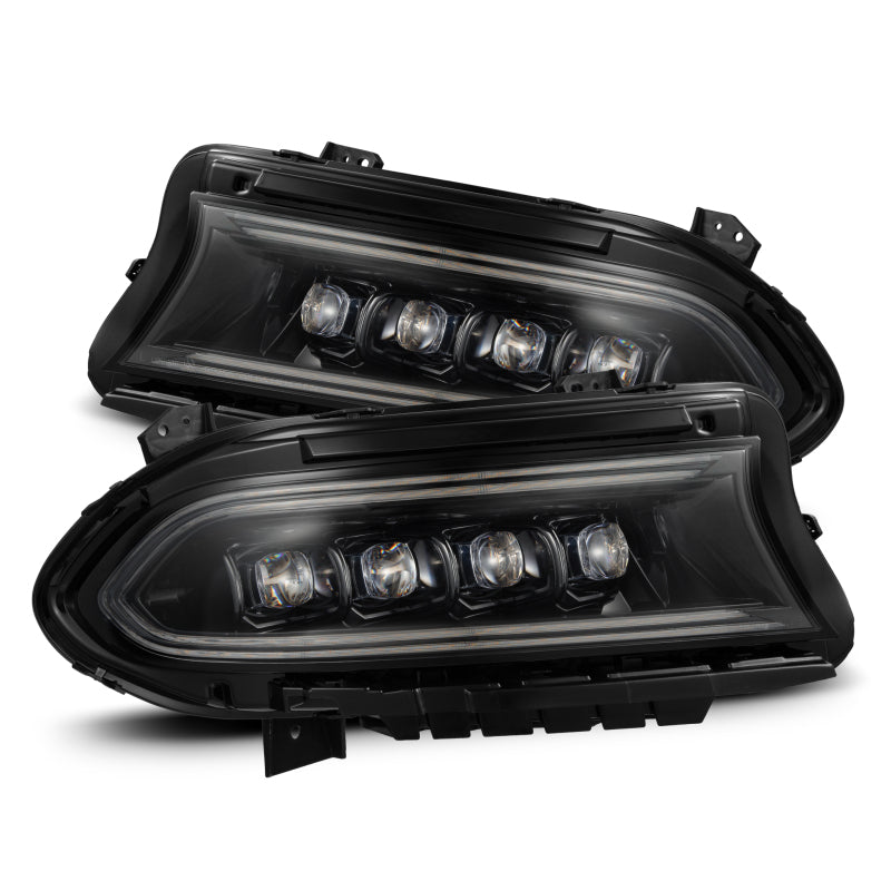 AlphaRex 15-23 Dodge Charger NOVA LED Proj Faros delanteros Alpha-Blk con luz Actv y Seq.Sig / SB DRL