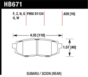 Hawk Performance hawkHB671B.628
