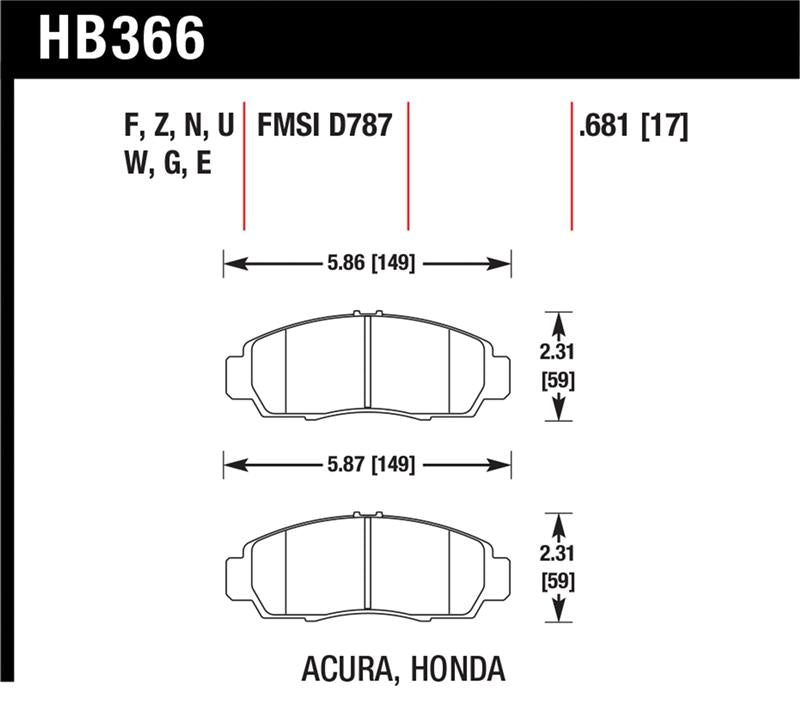 Hawk Performance hawkHB366U.681