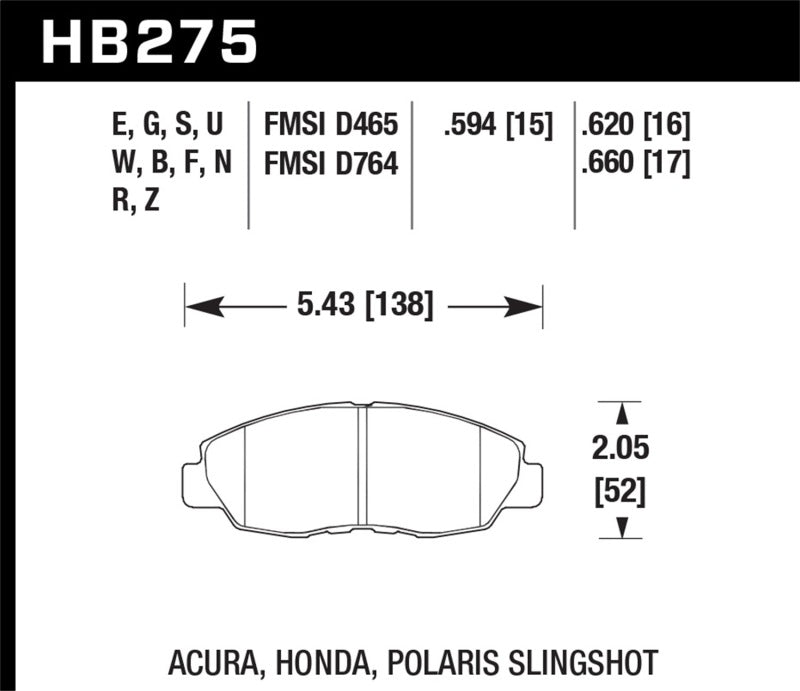 Hawk Performance hawkHB275N.620 - Image 2