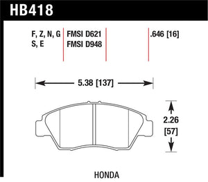 Hawk Performance hawkHB418B.646