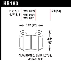 Hawk Performance hawkHB180W.560