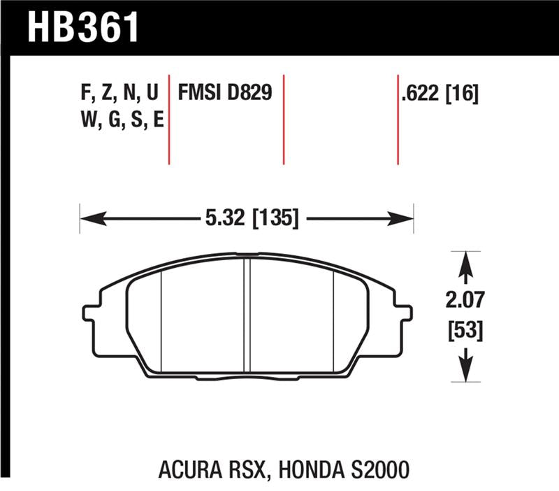 Hawk Performance hawkHB361U.622