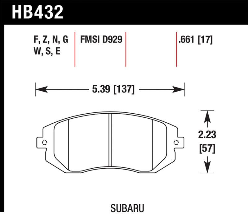 Hawk Performance hawkHB432N.661