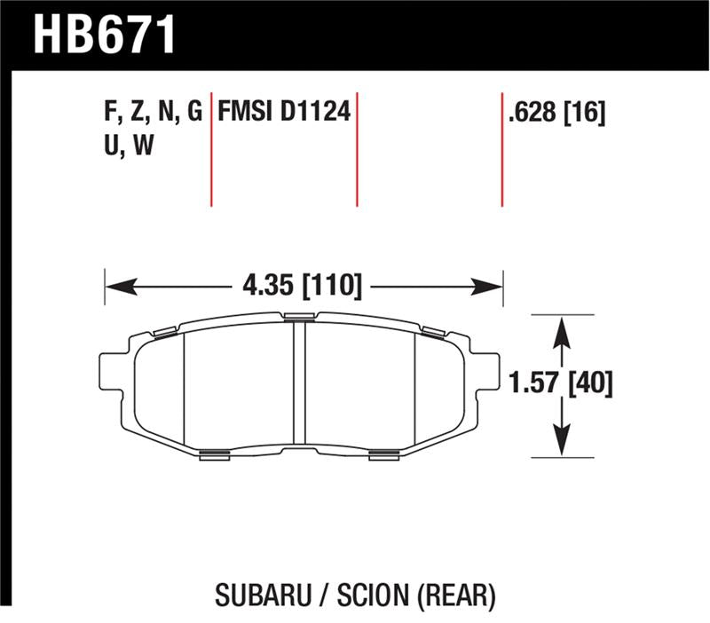Hawk Performance hawkHB671B.628