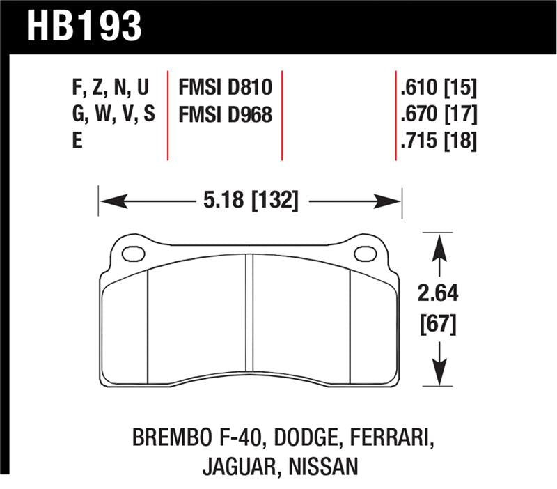 Hawk Performance hawkHB193G.610