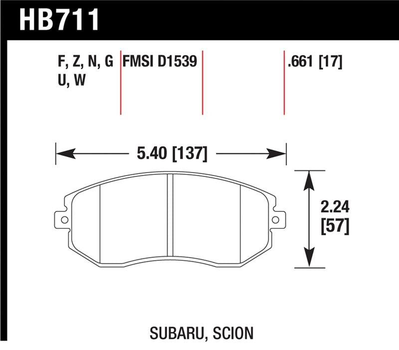 Hawk Performance hawkHB711F.661