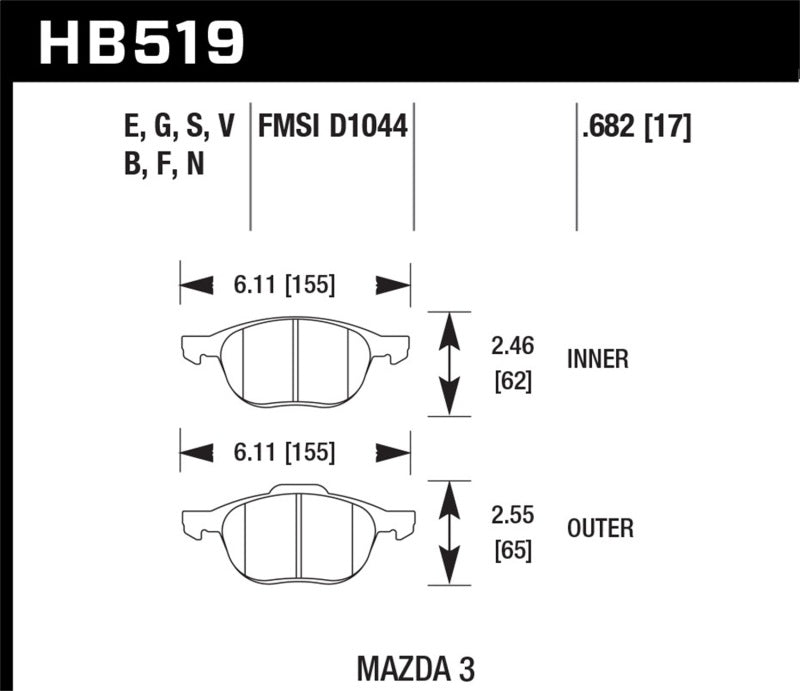 Hawk Performance hawkHB519N.682 - Image 3