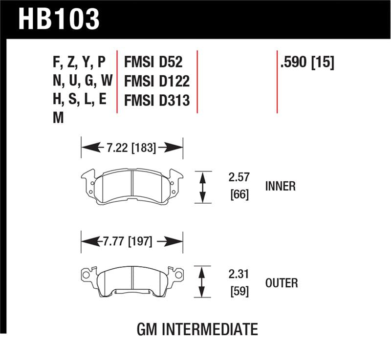 Hawk Performance hawkHB103F.590